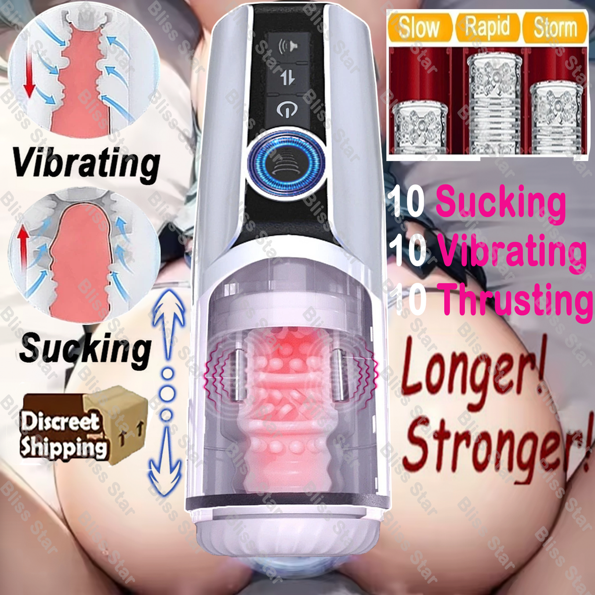 Blowjob Automatic Male Masturbaters Cup Stroker Sucking Vibrator Sex Toy  For men | eBay