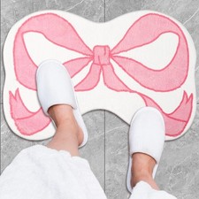 Bow Rug Mat Pink Coquette Bowknot Bathmat 20 x 30 Inch Bathroom Mat for Room ...