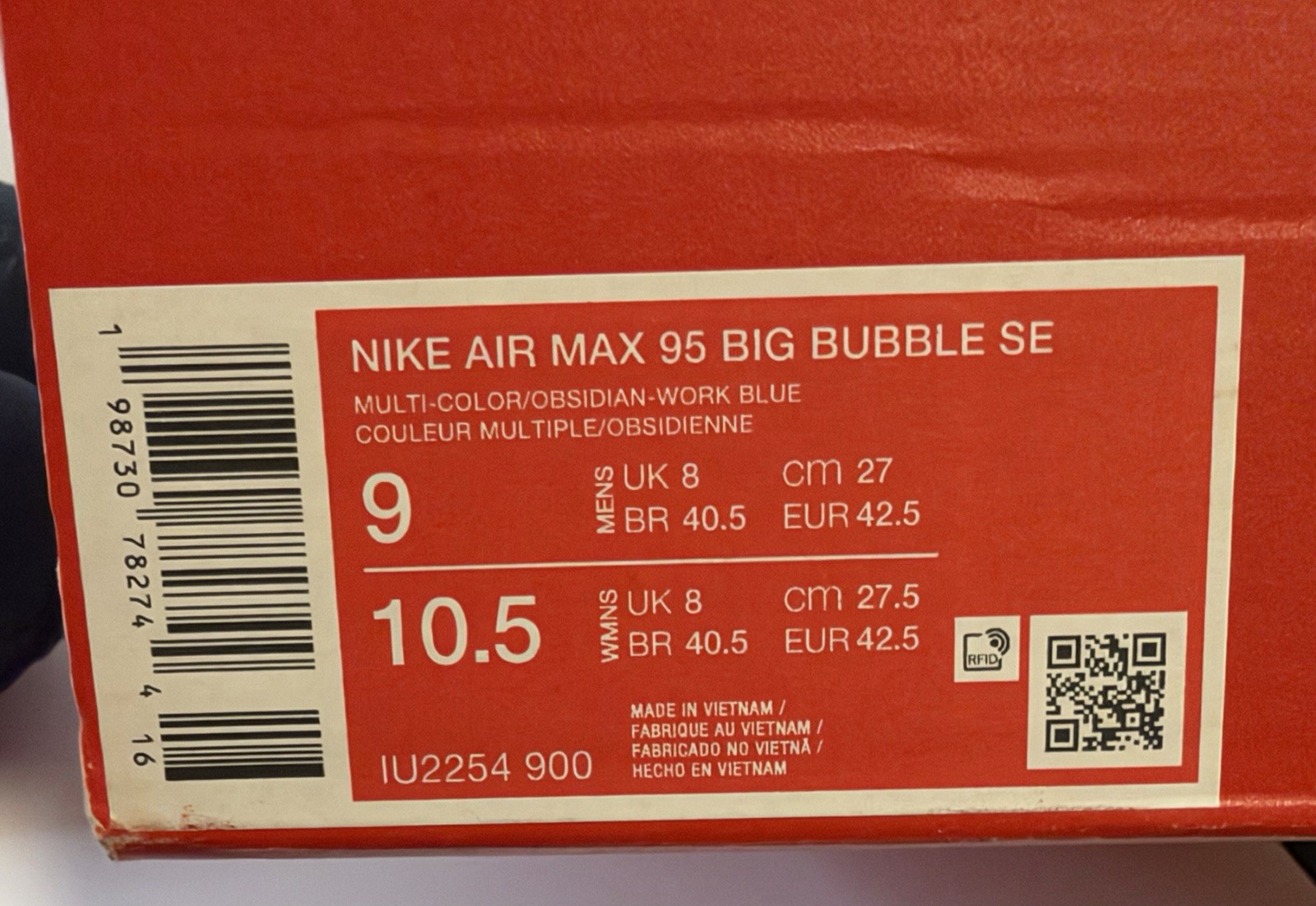 Size 9 - Nike Air Max 95 SE Big Bubble - Work Blue | eBay