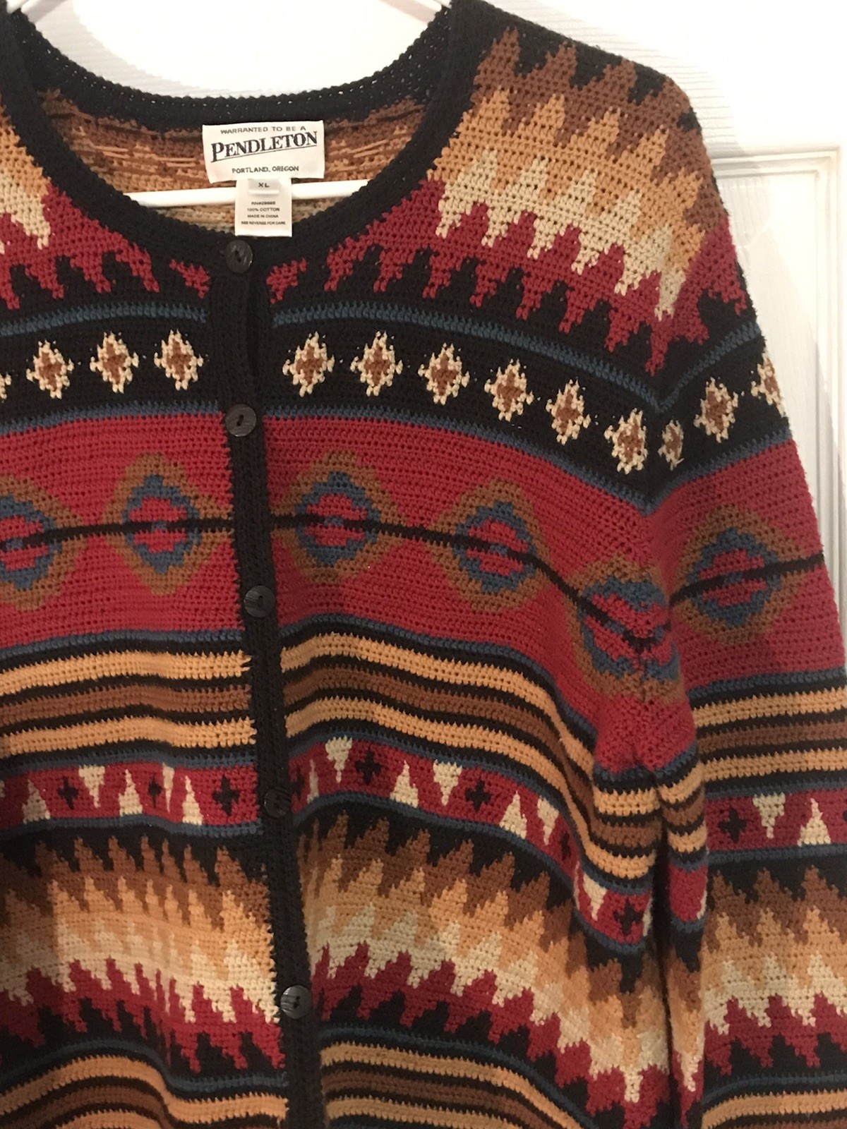 Pendleton Cardigan Sweater Aztec Native Southwest… - image 1