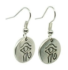 Eye of Horus Earrings 15mm Pewter Egyptian Udjat Vitality Health Protection