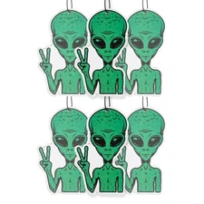 Peace Sign Alien Car Air Freshener 6 Pack Scented with Essential Oils (6)