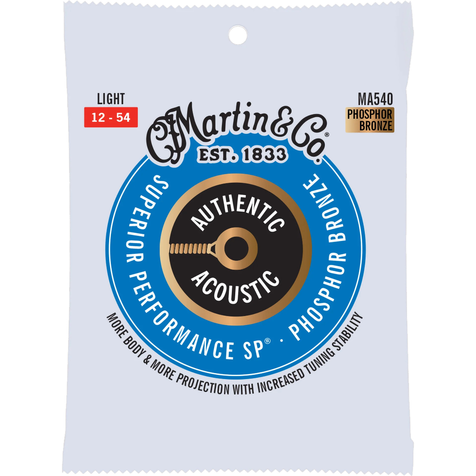 Струны Martin MA540 Authentic Acoustic SP Люминофорная бронза легкие 2090₽