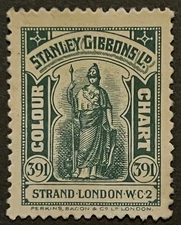 Cinderella Stamp Stanley Gibbons Colour Chart Deep Blue Green No. 60