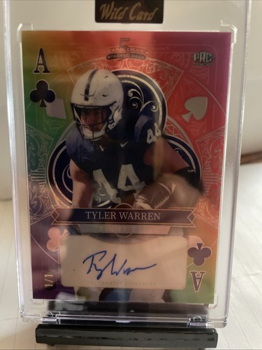 2024 Wild Card 5 Card Draw Tyler Warren 1/1 Auto Ace Of Clubs .