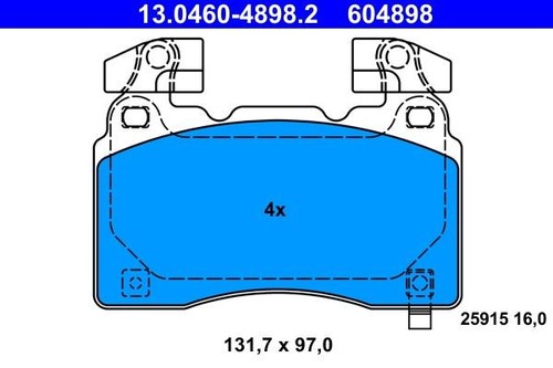 ✅Se adapta a pastillas de freno ATE 13.0460-4898.2. OPEL P. INSIGNIA 1.4-2.0 4X4 1 ⭐Vendedor del Reino Unido⭐ - Imagen 2 de 8