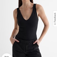 Express Black Sleeveless Fitted Bodysuit Medium