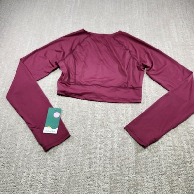 Halara Crop Top Shirt Women XL Yoga Thumbhole Running Training Stretch NEW