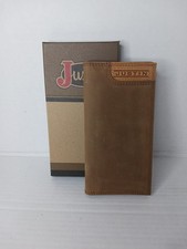 Justin Leather Rodeo Wallet Brown Leather Low Profile Bifold Western RFID Block