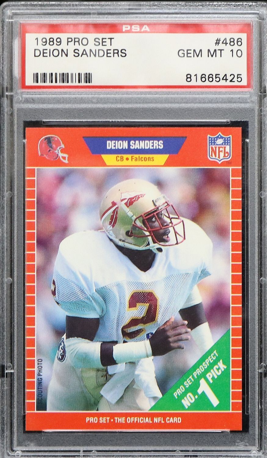 1989 Deion Sanders RC Rookie Pro Set #486 PSA 10 Gem Mint Atlanta Falcons