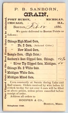 United States Postal Card | P. B. Sanborn Grain Order Notification Circa 1886