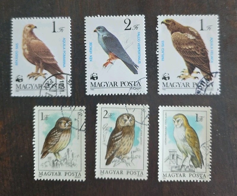 Magyar Posta Birds Owls Stamps NH 1983 1984 .