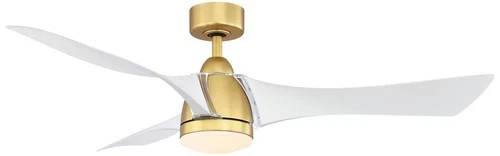 56" Fanimation Klear Brass and White Outdoor CCT LED Smart Ceiling Fan - Picture 2 of 3