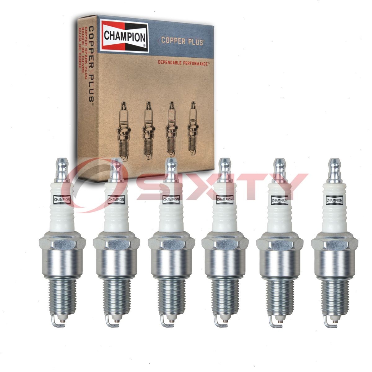 6 pc Champion Copper Plus Spark Plugs for 1988-1989 Dodge D100 3.9L V6 xz