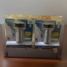 Lot of 2 Keeney Open Grid Bathroom Sink Drains w/o Overflow 1-1/4” Chrome NEW