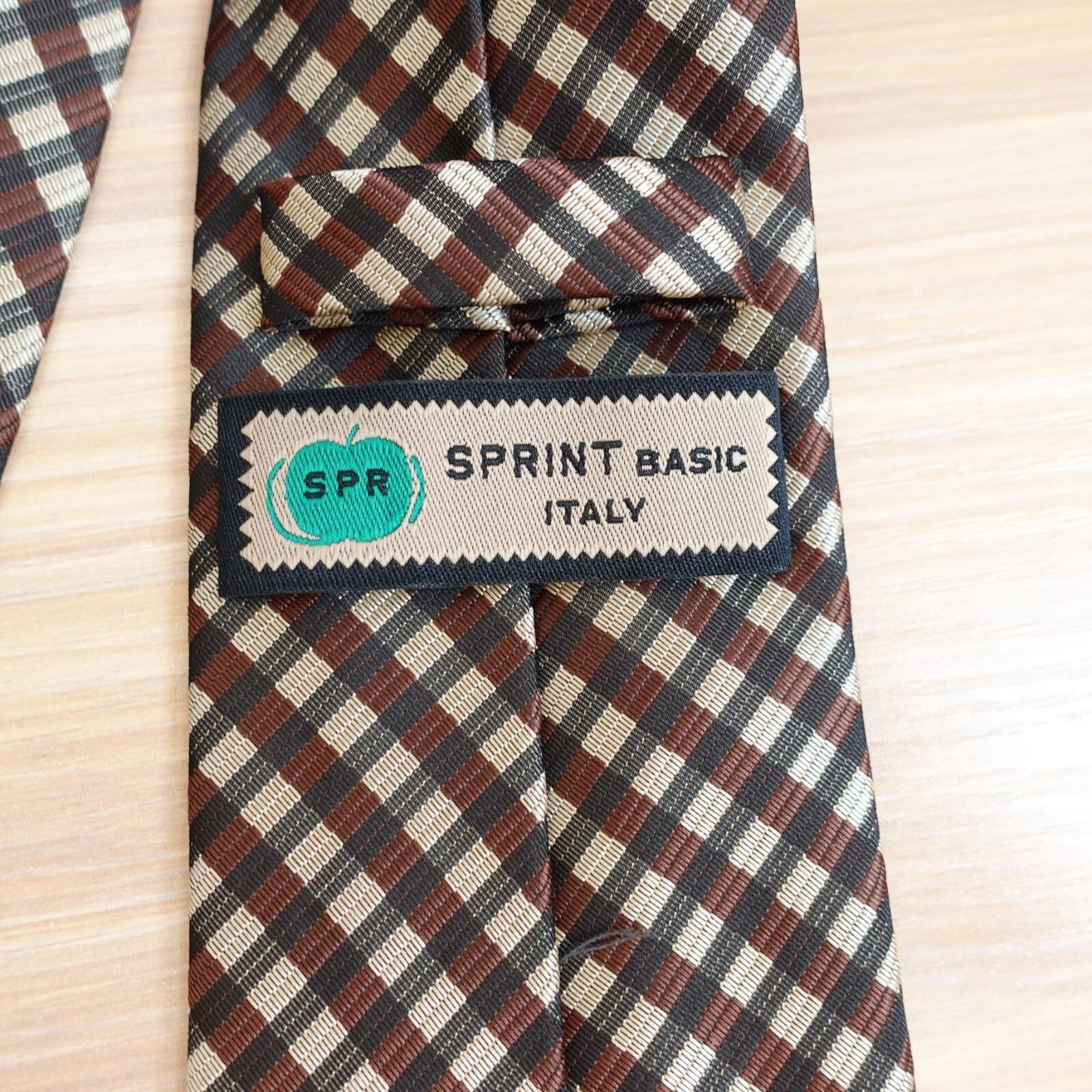 Neck Tie Mens Brown Black Plaid Solid Basic Suit … - image 6