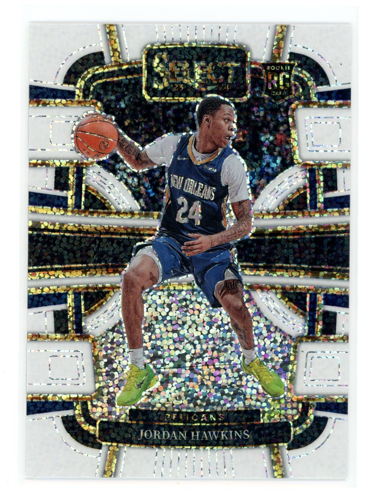 2023-24 Panini Select Concourse White Sparkle Prizm Jordan Hawkins #72 RC SP