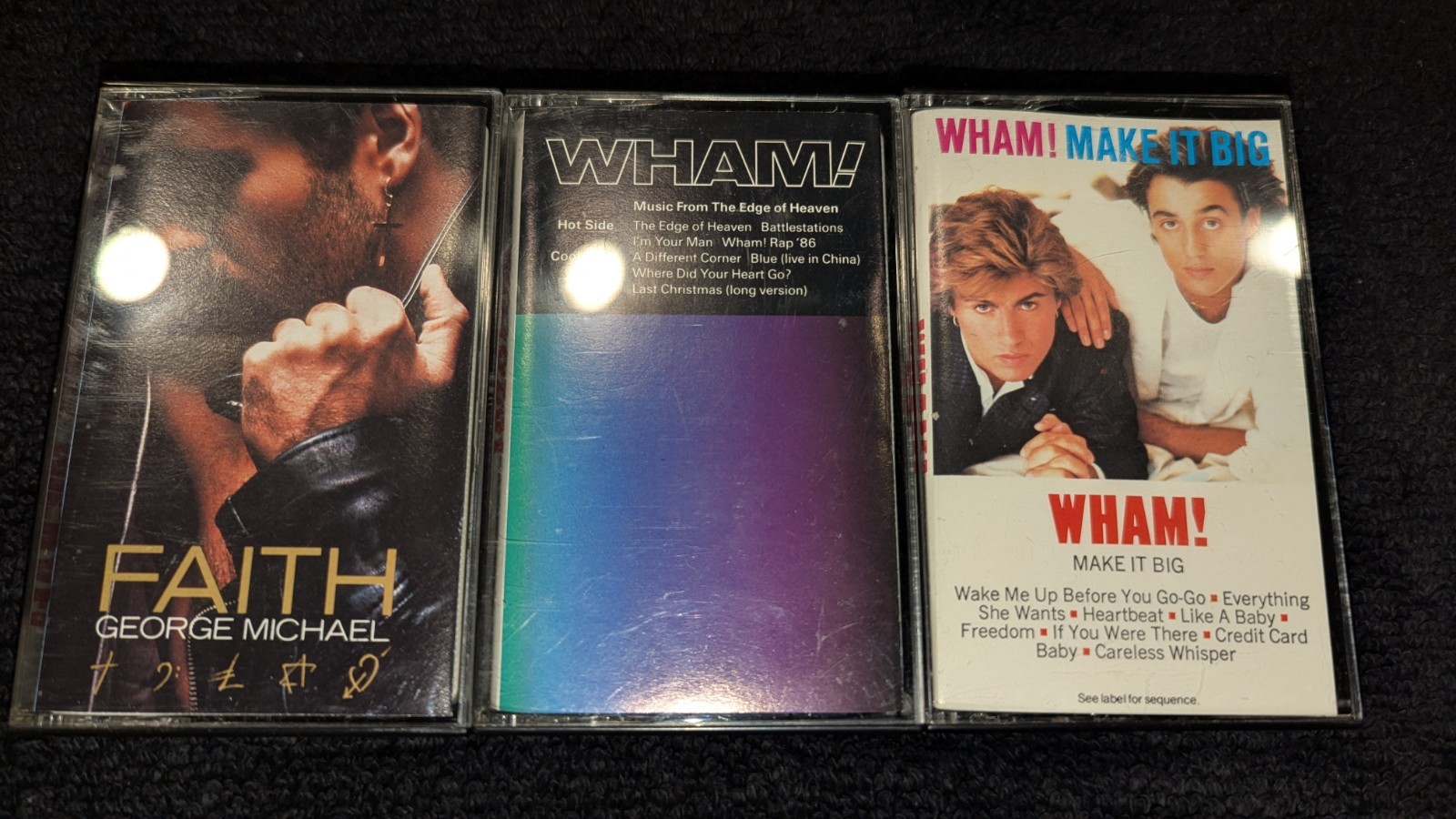Lot of 3 Wham & George Michael Cassette Tapes - Make It Big, Faith, Read Descrip