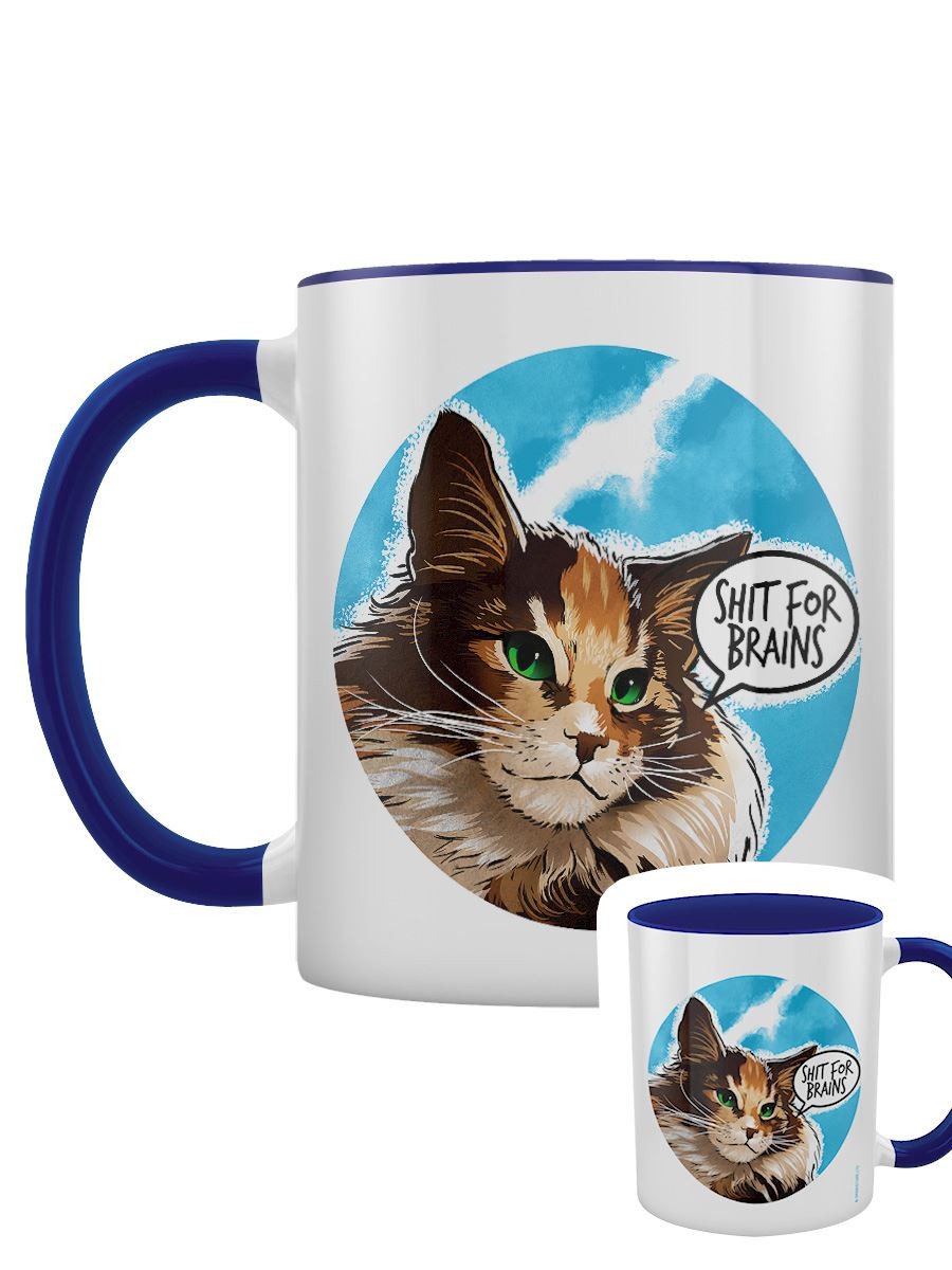 Cute But Abusive Sh*t For Brains Blue Inner 2-Tone Mug