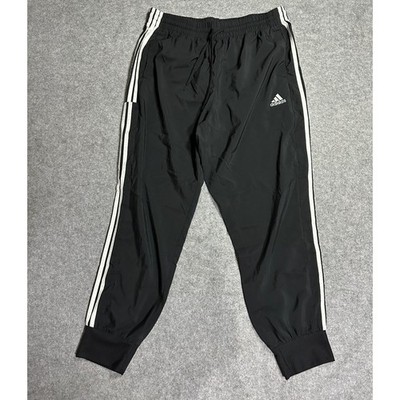 Adidas Essentials 3-Stripes Track Pants XL Black White Woven Joggers