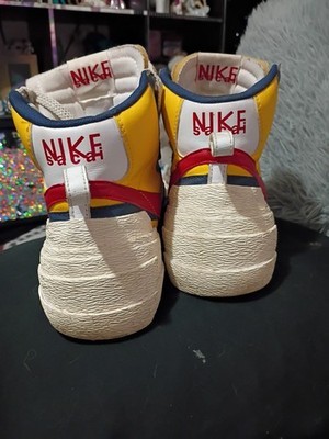 Size 10.5- sacai x Nike Blazer Mid Maize Navy