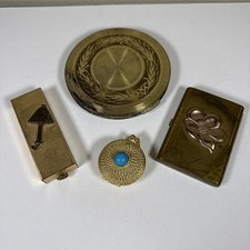 VTG 40s-60s Rex Fifth Ave, Este Lauder And Other Compacts Lot Of 4 Gold tone