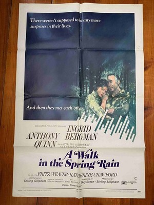 A Walk in the Spring Rain One Sheet 1970 Ingrid Bergman, Anthony Quinn!