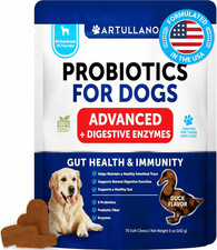 Dog Probiotics Duck Flavor Probiotics for Dogs Gut Health Itchy Skin 70 Chews