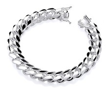 925 Sterling Silver LARGE Men's Miami Cuban Bracelet 1.3cm Width 92.2 grams