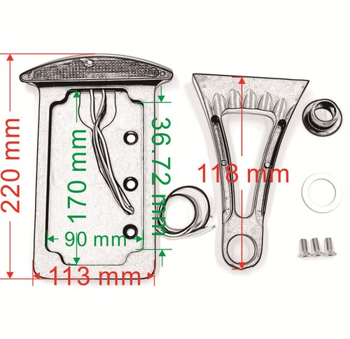 Motorcycle Vertical Side Number License Plate Holder Bracket With Led Taillight - Imagen 7 de 10