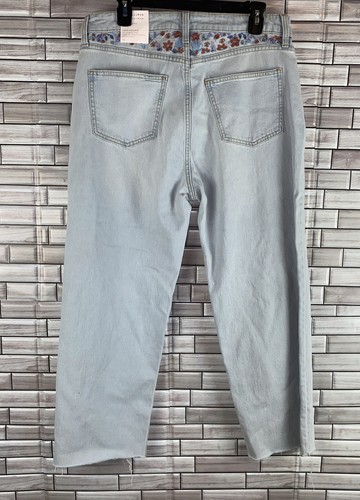 NWT LC Lauren Conrad Cropped Super High-Rise Jeans Size 12 Raw Hem Boho - Picture 3 of 7