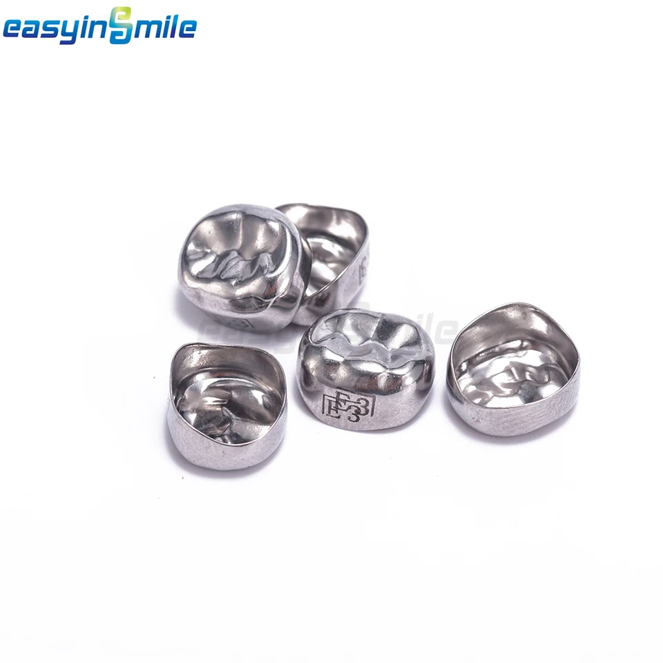 5 piezas Coronas dentales D primarias E molares niños acero inoxidable corona primaria pediátrica Foto 2 de 4