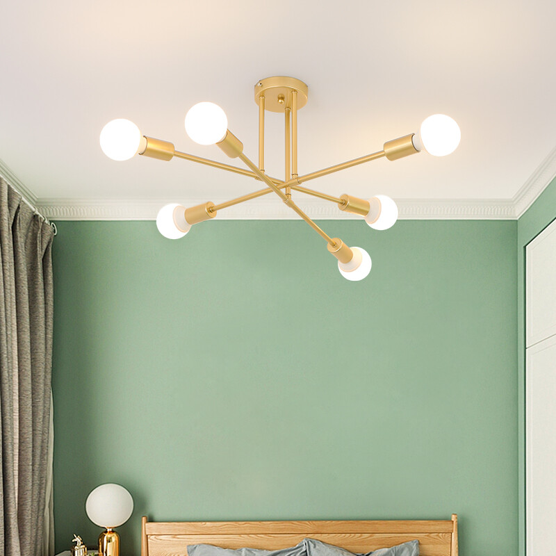 Modern Brass 6 Heads LED Chandelier Pendant Lighting Creative Ceiling