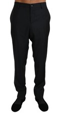 DOLCE & GABBANA Pants Black Cotton Stretch Formal Trousers IT50 / W36 RRP $800