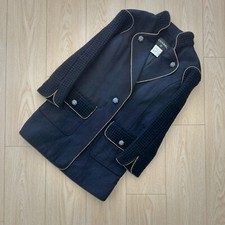 $6500 Chanel Gold Trim Gripoix Button Little Black Wool Jacket Coat Size Fr34 Xs