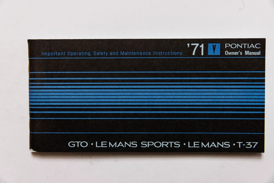 Pontiac GTO Lemans T-37 1971 manual del propietario original con suplemento Foto 2 de 4