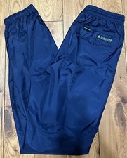 Columbia Mens Pants Medium M Sportswear Navy Blue Leg PVC Backing Nylon