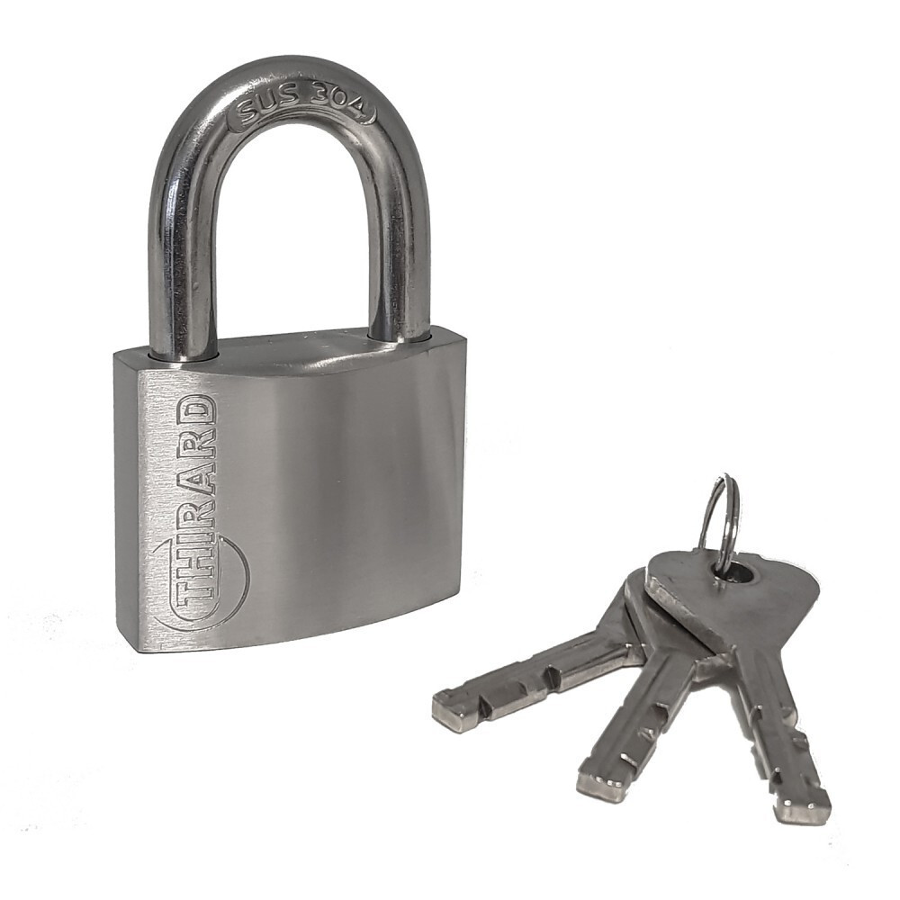 Cadenas inox Thirard Cinox 60 anticorrosion à double verrouillage et anse blindée