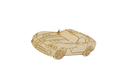 Laser-Engraved Ornament, Style: Viper, Birch, ~5-inch Wide