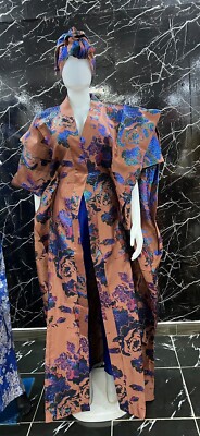 Classy damask/Mikado boubou dress and pant set, African ladies. NEW | eBay