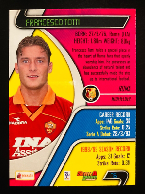 1999-00 Topps Merlin Serie A 2000 # 76 Francesco Totti AS