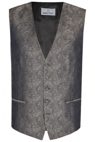 Wilvorst Weste Hochzeitsanzug After Six anthrazit Paisley Muster 407118 87 065 - 第 1/3 張圖片