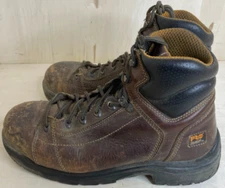 Men's Size 10 Timberland Pro Series Safety Toe Brown Leather Power Fit Work Boot