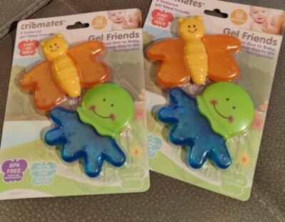 2x Cribmates Textured Gel Filled Teethers Set Of 2 (4 Teethers Total)