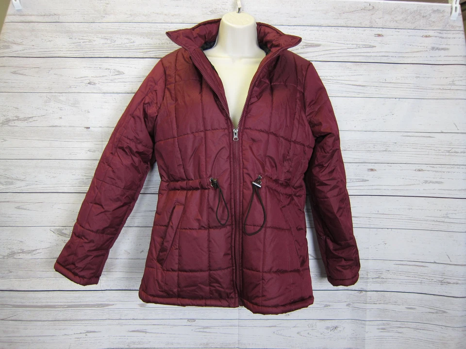 KC Collections Women's Maroon/Red Full Zip Quilted Jacket Size S Small - Image 2 of 4