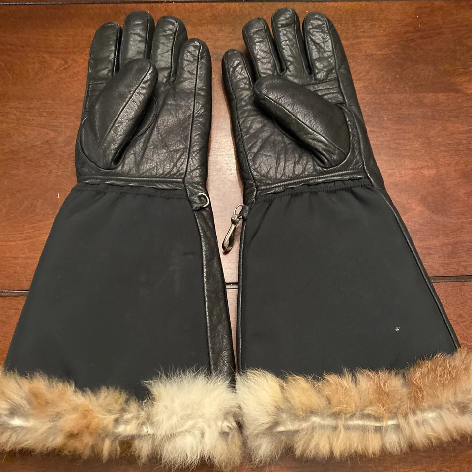 "De colección Damas ARIS Guantes de Esquí Cuero Nylon Puño de Piel 14"" Cremallera y Bolsillo a Presión. M-L" Foto 2 de 4