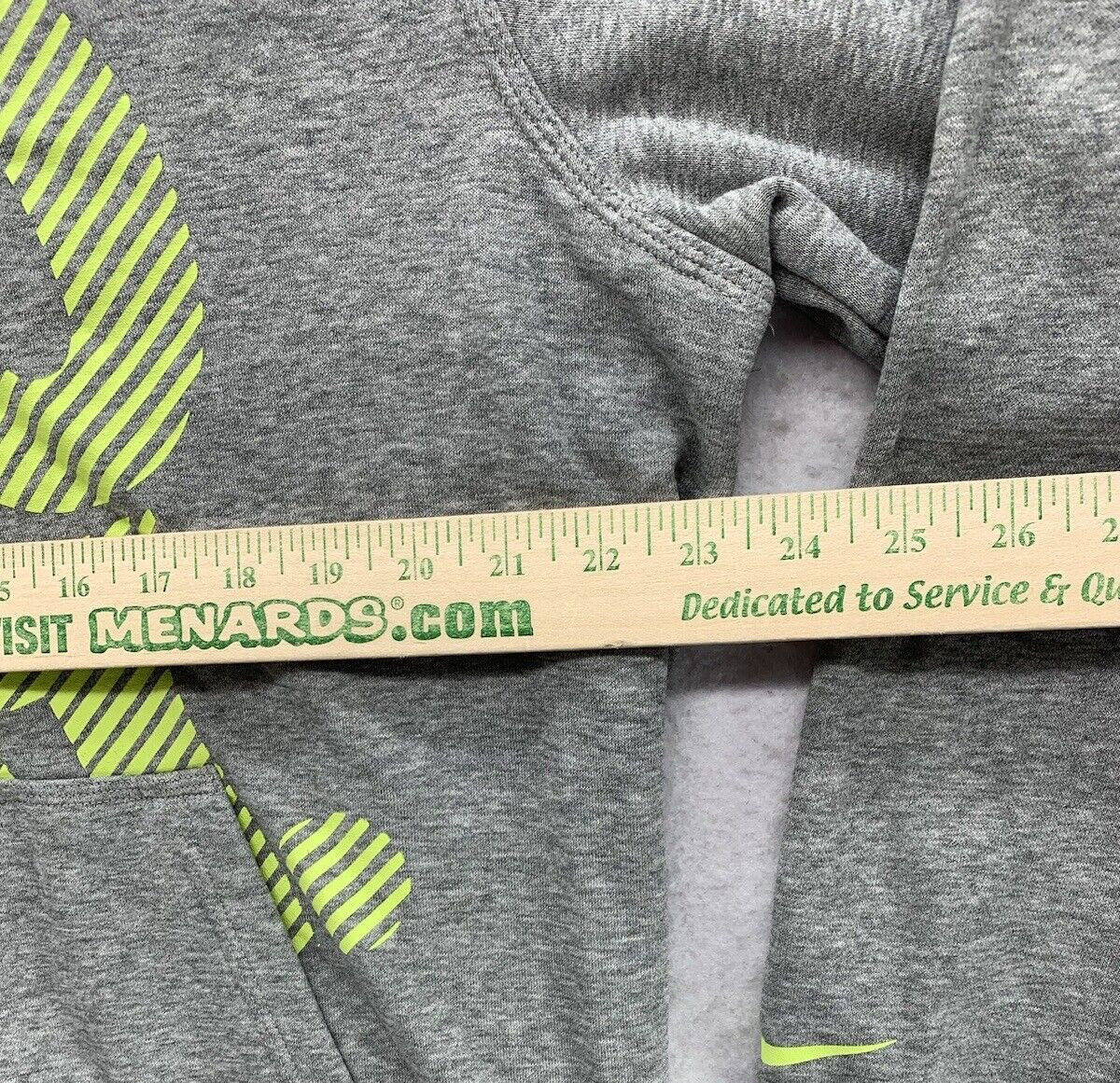 Nike Just Do It Hoodie Sweatshirt Large Mens Gray/Yellow Pockets Athletic Sports thumbnail 6