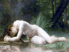 Nude Girl W. Bouguereau Water River Tile Mural Kitchen Backsplash Ceramic 10x8