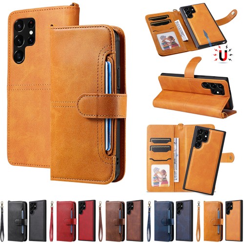Für Samsung Galaxy S22/S21/S20 Note20/10+ Ultra Luxus Leder Brieftasche Handy Hülle - Bild 1 von 76