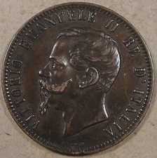 Italy 10 C. 1867-H Better Circulated Grade Coin 